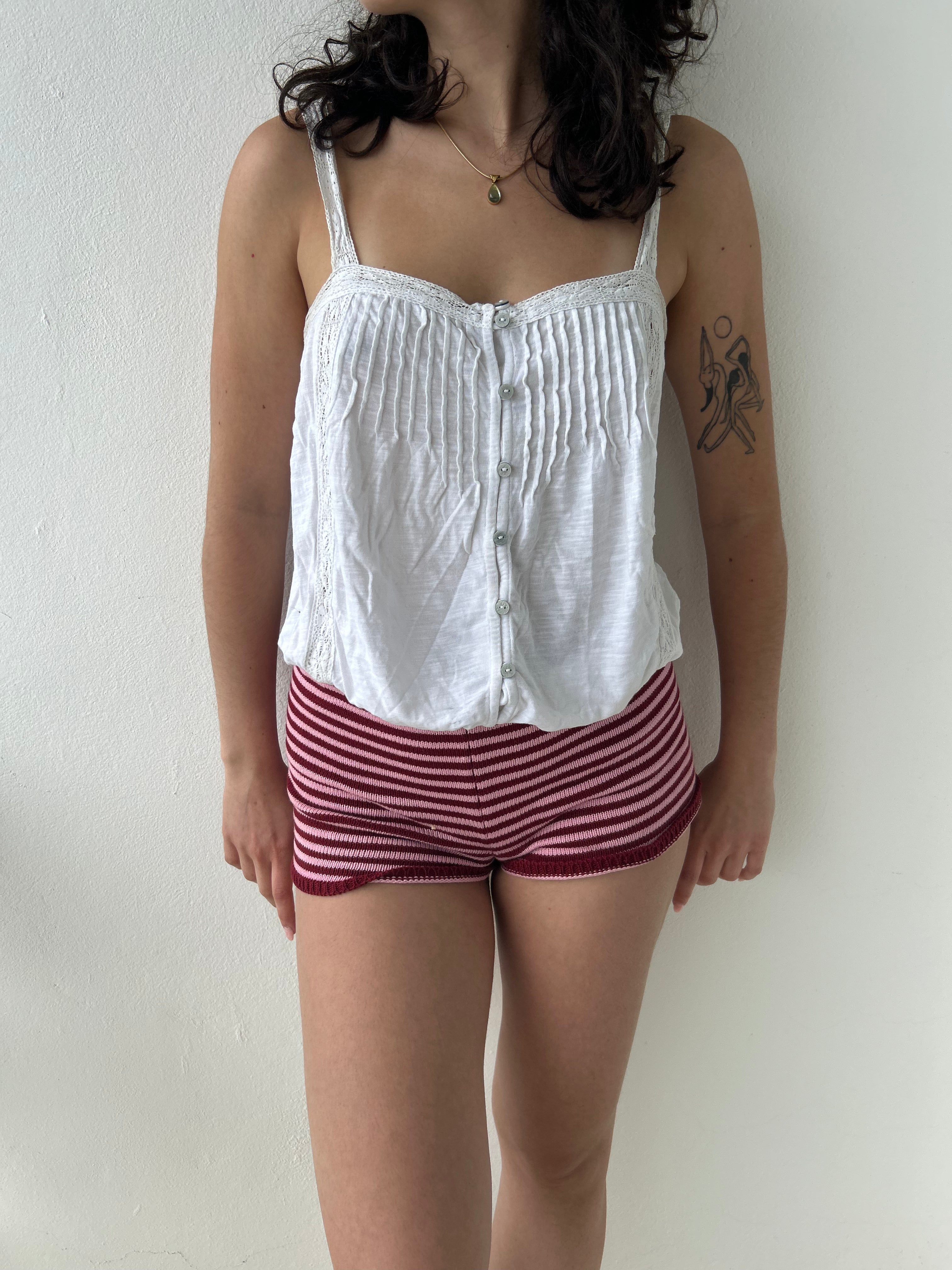 Burgundy micro shorts