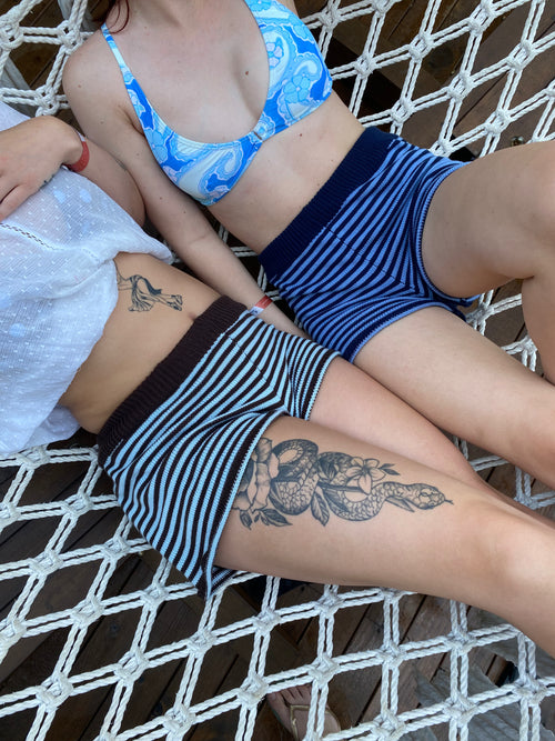 Navy micro shorts