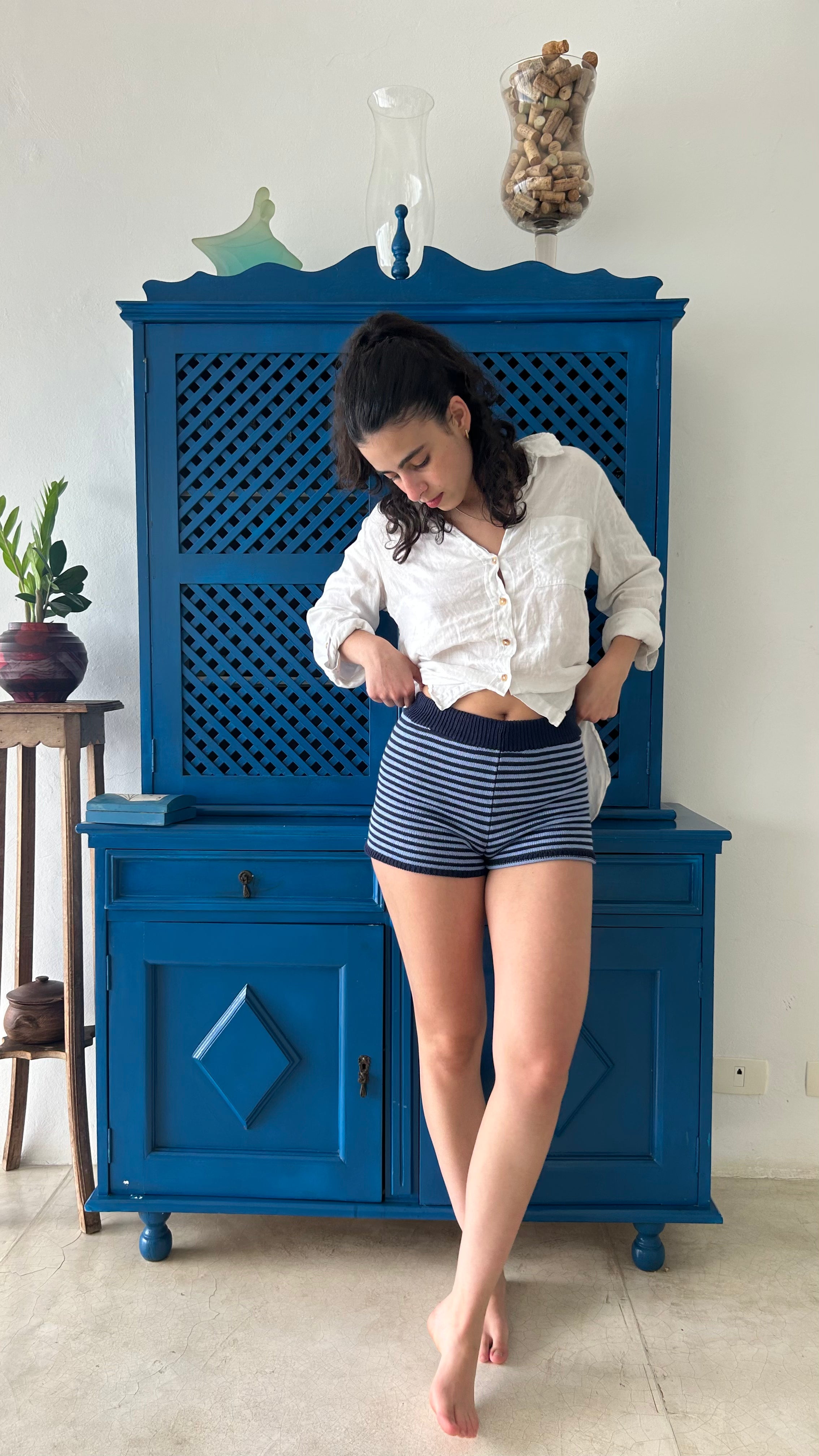Navy micro shorts